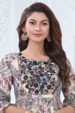 Fashionable Multi and Black Colored Designer Readymade Long Kurti - Image 2