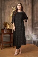 Vibrant Black Designer Long Kurti for Party and Sangeet