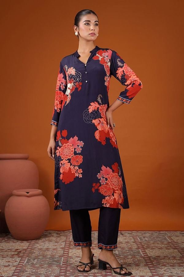 0142459_aesthetic-navy-blue-floral-printed-designer-kurti-for-party-and-festive-wear_900-1.jpeg Aesthetic Navy Blue Floral Printed Designer Kurti for Party and Festive Wear - Image 1