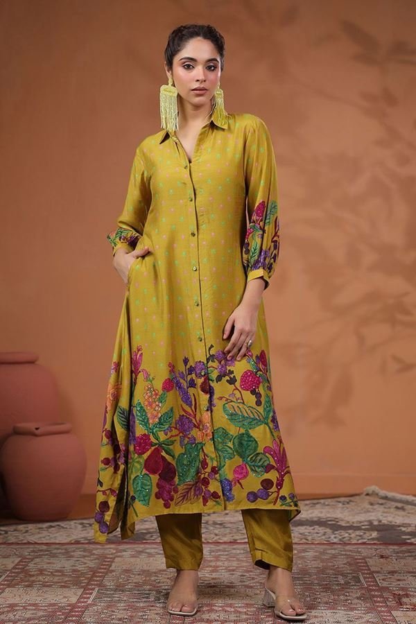 0142462_enticing-mustard-muslin-designer-kurti-for-party-and-haldi_900.jpeg Enticing Mustard Muslin Designer Kurti for Party and Haldi - Image 1