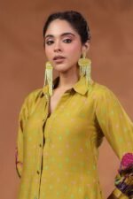 Enticing Mustard Muslin Designer Kurti for Party and Haldi - Image 2