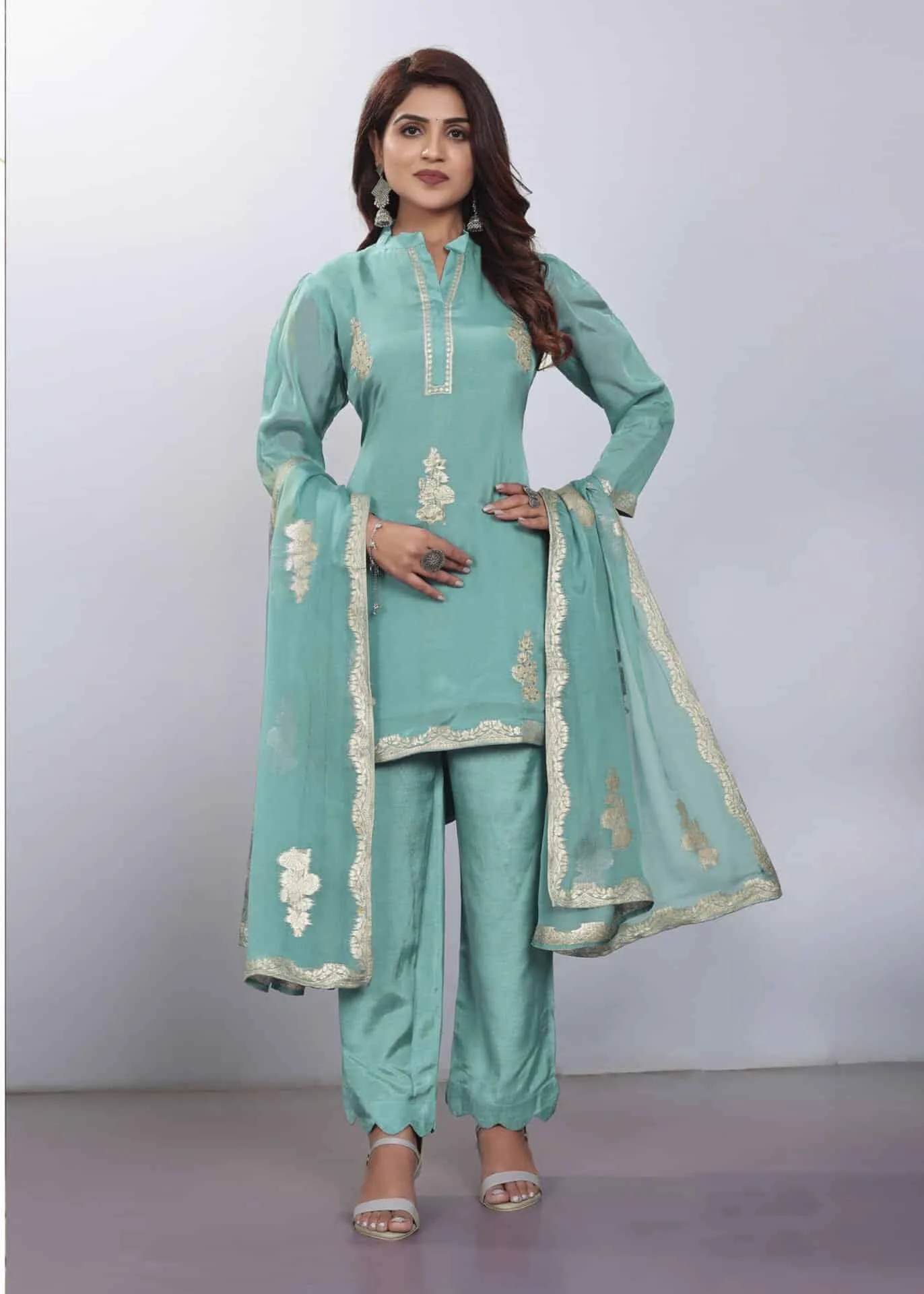 2008-1-scaled-1.jpg.webp Women Viscose And Jacquard Butta Zari Embroidered Salwar Kameez - Image 1