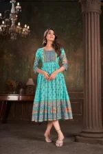 Women Foli Printed Cotton Kurtis