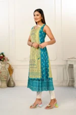 2 Layered Inner Cotton And Outward Jacket Chanderi Kurti For Women - Image 2