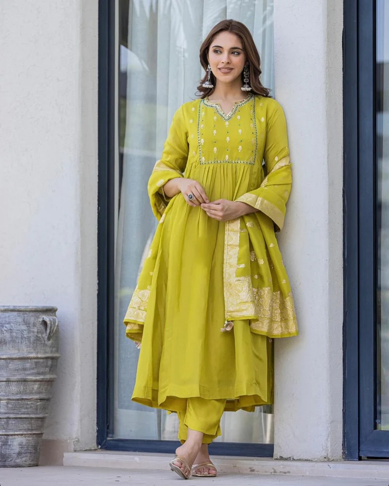 New_arrivals_M_to_xxl.webp Salty Lemon Anarkali Suit set Sale price - Image 1