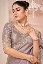 Flawless Organza Tissue Designer Saree for Engagement, Reception, and Party - Image 2