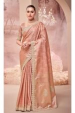 Magnificent Organza Tissue Designer Saree for Engagement, Reception, Wedding, and Party