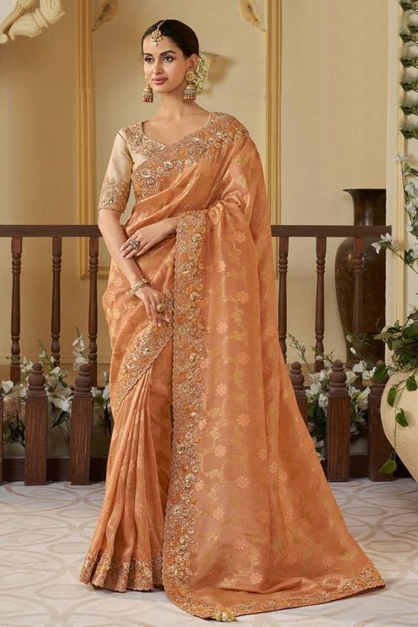 0145049_breathtaking-pure-viscose-tissue-jacquard-designer-saree-for-wedding-engagement-and-reception_900.jpeg Breathtaking Pure Viscose Tissue Jacquard Designer Saree for Wedding, Engagement - Image 1