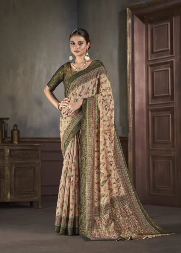 1614-1-scaled-1-600x840.jpg.webp Multi-Color Silk Saree & Digital Print Blouse - Image 1