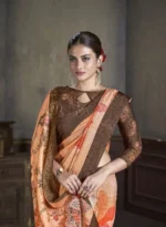 Colorful Jacquard Zari Silk Saree Set (6.30m) + Print Blouse - Image 3