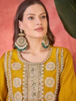 Floral Embroidered & Sequinned A-Line Kurta With Palazzos - Image 2