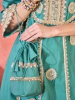 Floral Embroidered & Sequinned A-Line Kurta With Palazzos - Image 3
