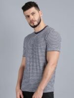 Jaztime  Cotton Stripes Half Sleeves Mens T-Shirt (Copy) - Image 2