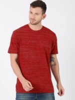 Jaztime Cotton Solid Half Sleeves T-Shirt For Mens