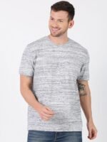 Jaztime Cotton Solid Half Sleeves Mens Round Neck T-Shirt