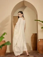 Pure Cotton Embroidered Shoulder Strap Kurta With Pant & Dupatta Kurta Set - Image 4