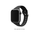 Jaztime Black Ribbed Silicone WatchBand
