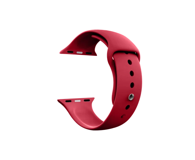 Maroon-Silicone-Apple-WatchBand-38-40-view.webp Jaztime Maroon Silicone Apple WatchBand - Image 1
